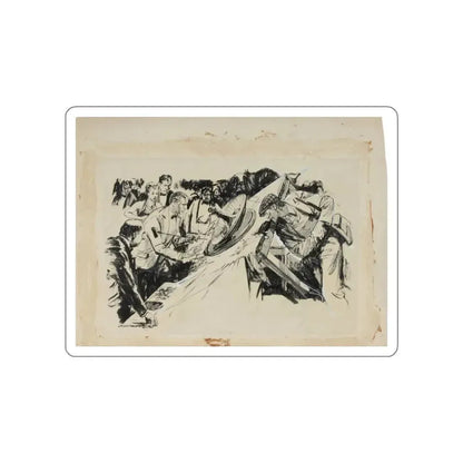 Lealand R. Gustavson Illustration (Magazine Illustration) STICKER Vinyl Die-Cut Decal White Die-Cut 3 Inch - The Sticker Space