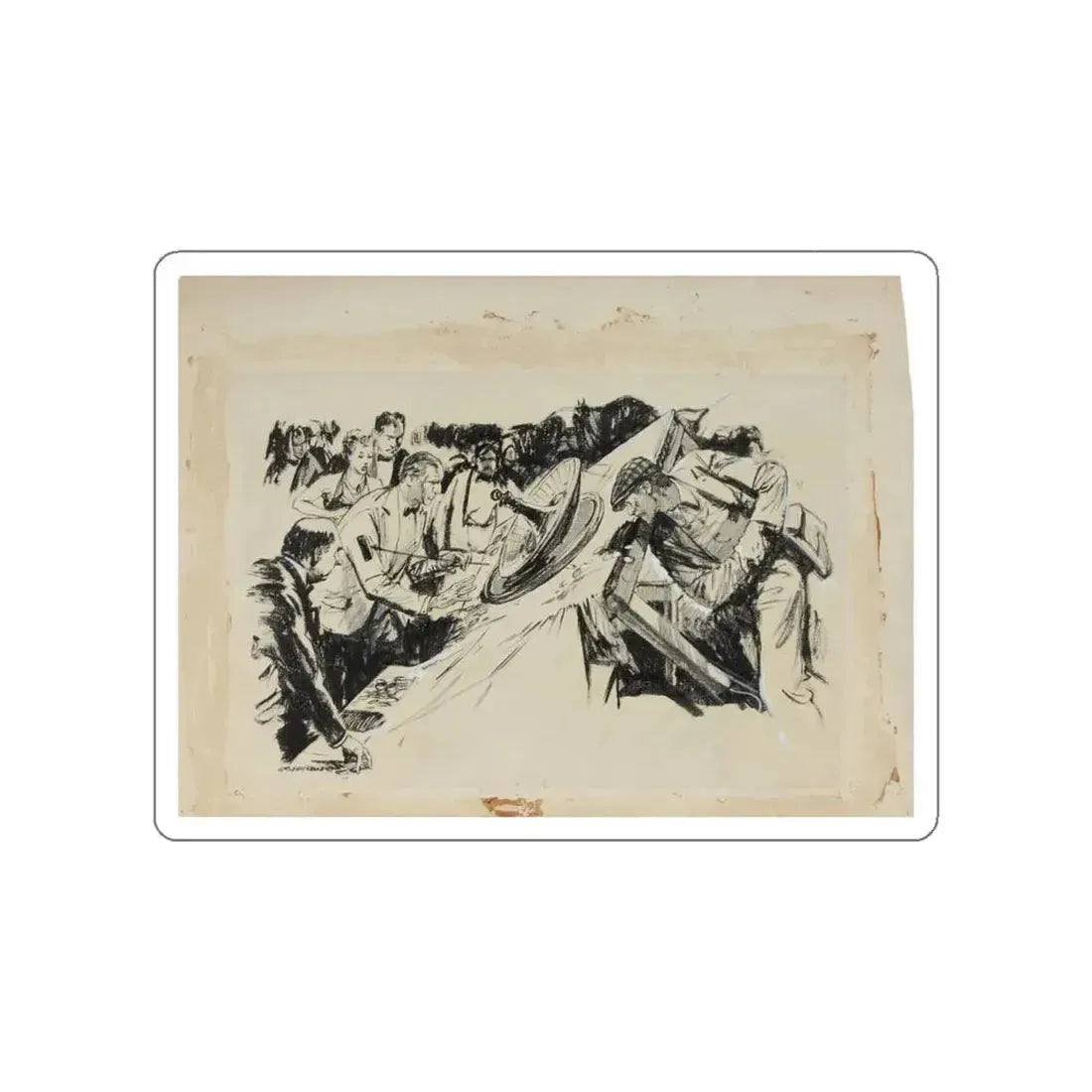 Lealand R. Gustavson Illustration (Magazine Illustration) STICKER Vinyl Die-Cut Decal White Die-Cut 6 Inch - The Sticker Space