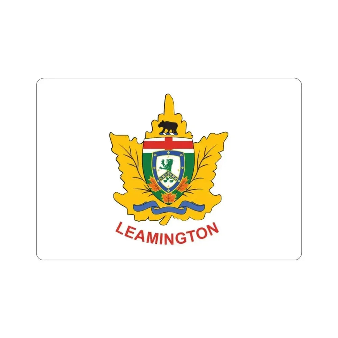 Leamington Ontario Flag (Canada) STICKER Vinyl Kiss-Cut Decal 3 Inch White - The Sticker Space