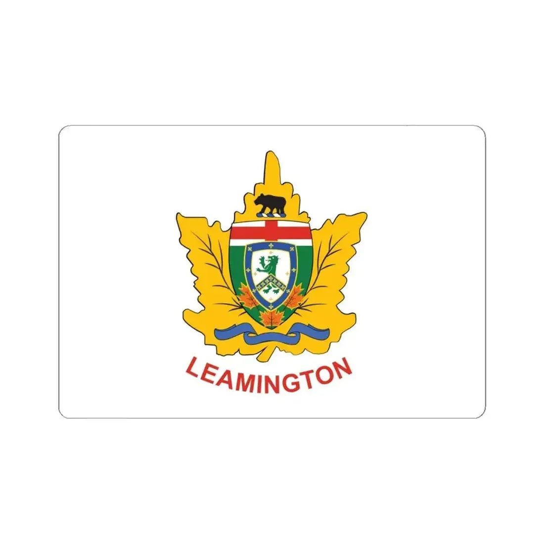 Leamington Ontario Flag (Canada) STICKER Vinyl Kiss-Cut Decal 6 Inch White - The Sticker Space