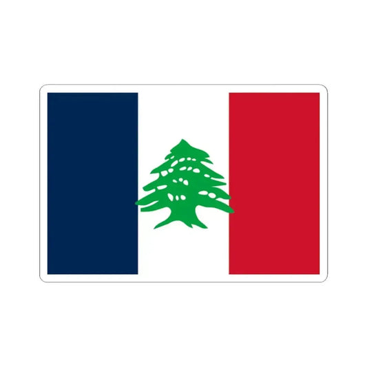 Lebanese French flag (Belgium) STICKER Vinyl Kiss-Cut Decal 2 Inch White - The Sticker Space