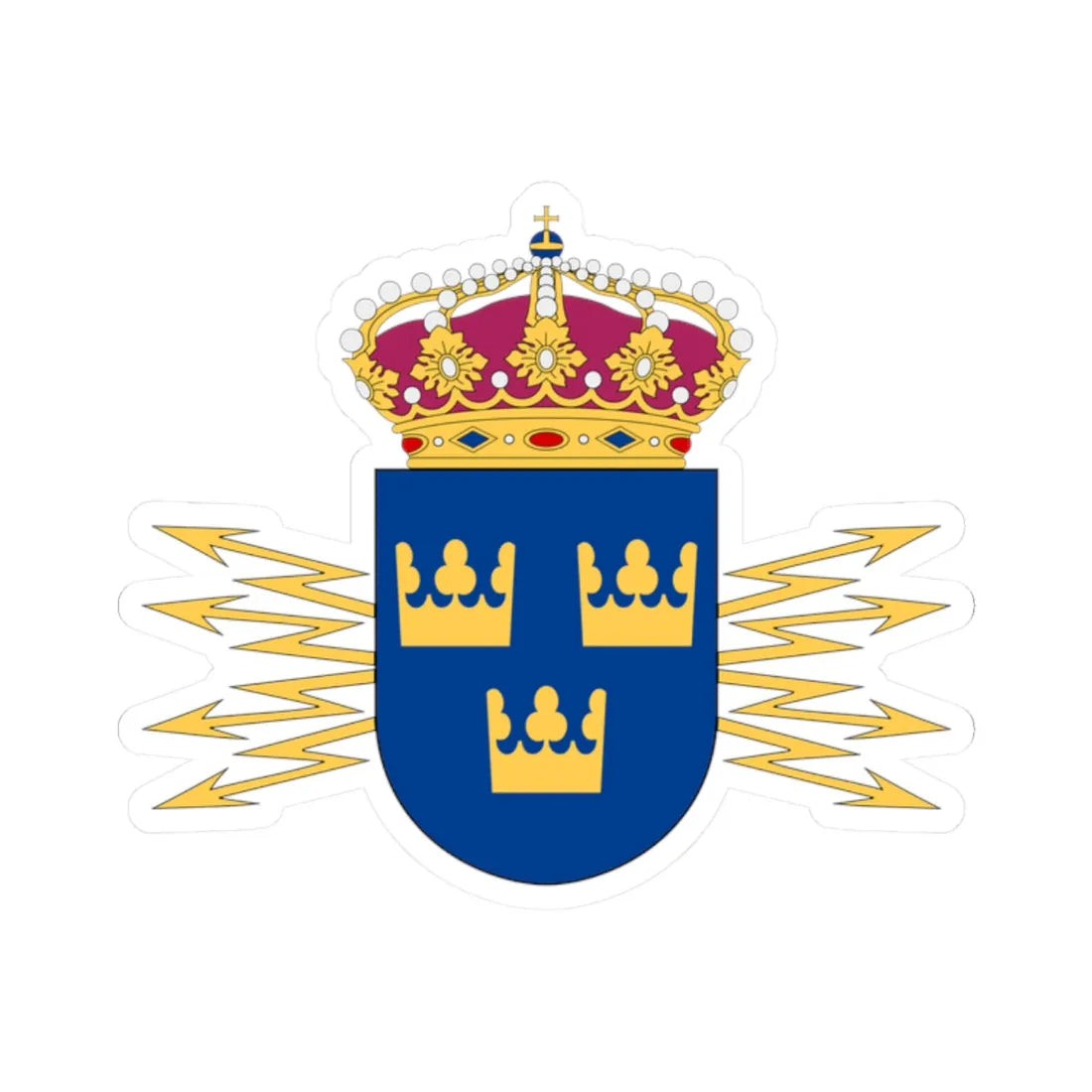 Ledningsregementet vapen (Sweden) (Coat of Arms) STICKER Vinyl Kiss-Cut Decal 2 Inch White - The Sticker Space
