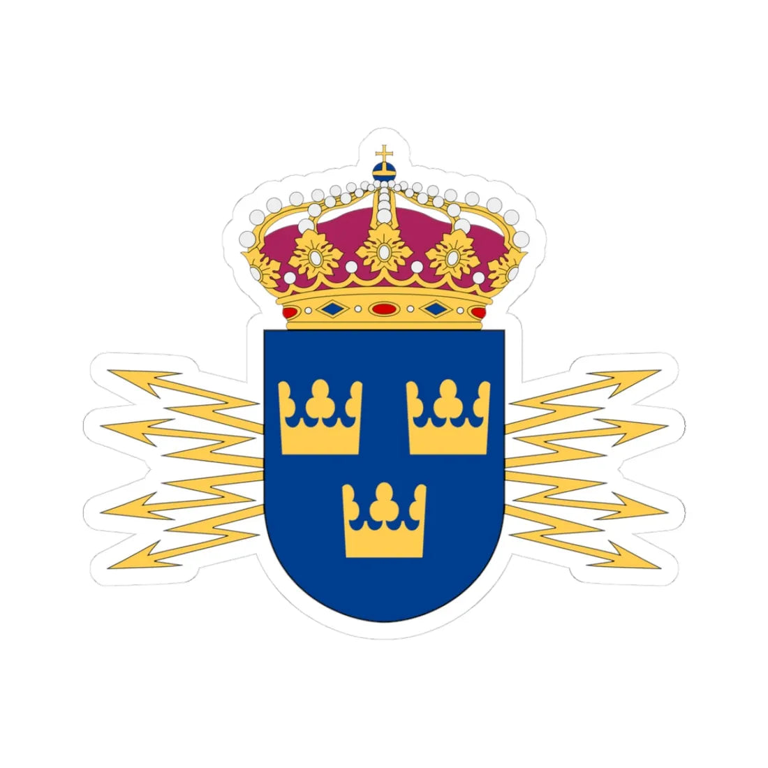 Ledningsregementet vapen (Sweden) (Coat of Arms) STICKER Vinyl Kiss-Cut Decal 3 Inch White - The Sticker Space