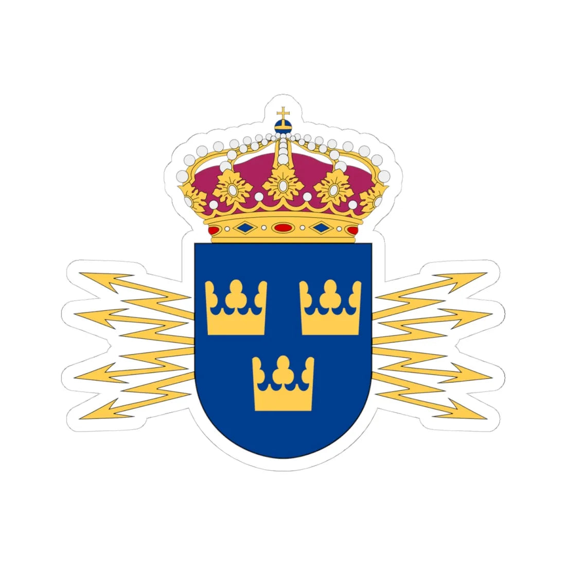 Ledningsregementet vapen (Sweden) (Coat of Arms) STICKER Vinyl Kiss-Cut Decal 4 Inch White - The Sticker Space