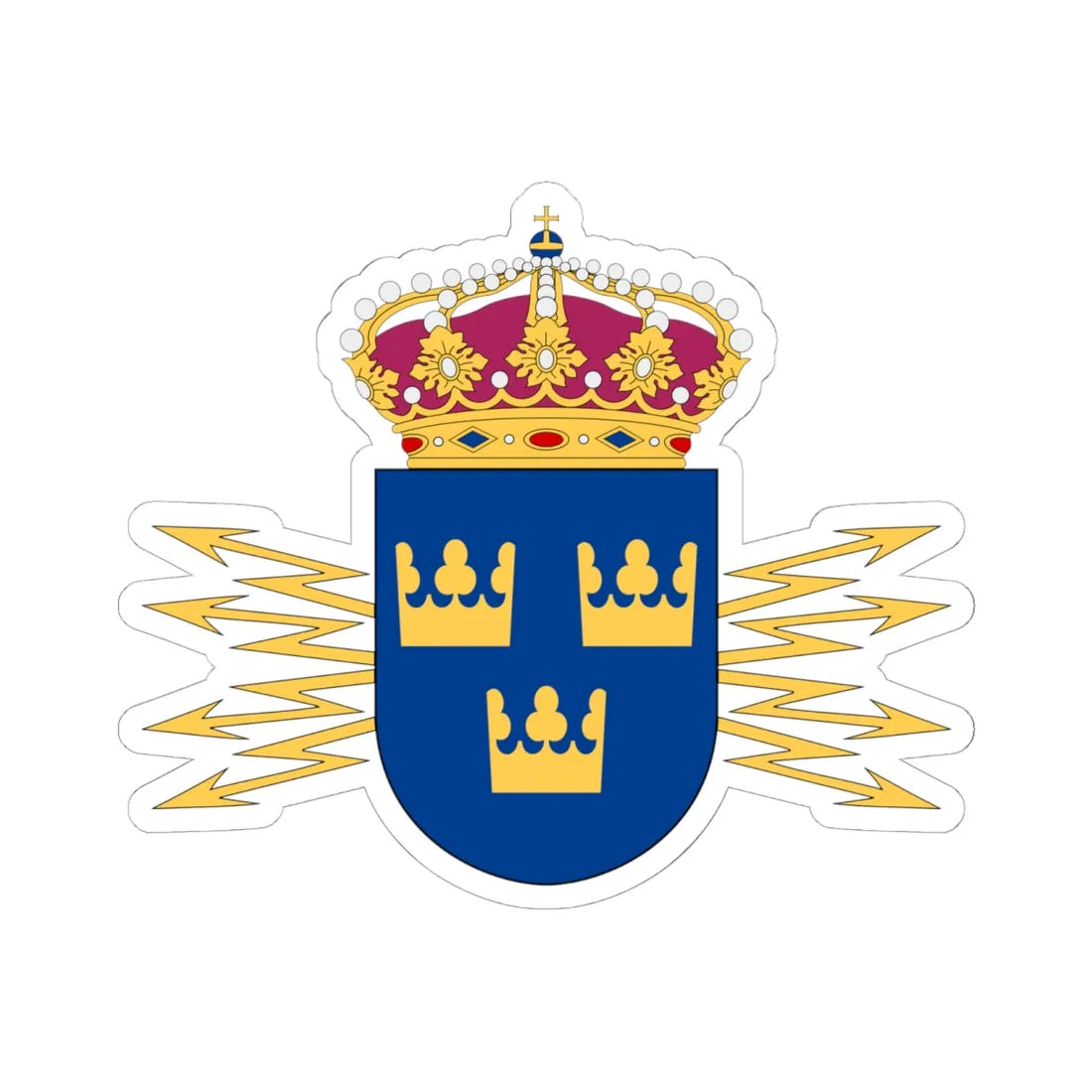 Ledningsregementet vapen (Sweden) (Coat of Arms) STICKER Vinyl Kiss-Cut Decal 6 Inch White - The Sticker Space