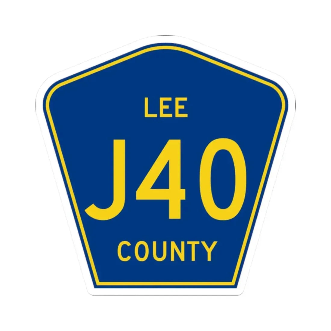 Lee County J40 (Iowa) (Road Sign) STICKER Vinyl Kiss-Cut Decal 2 Inch White - The Sticker Space