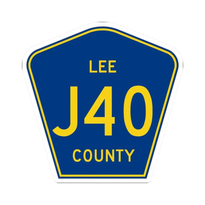 Lee County J40 (Iowa) (Road Sign) STICKER Vinyl Kiss-Cut Decal 2 Inch White - The Sticker Space