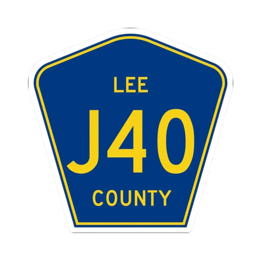 Lee County J40 (Iowa) (Road Sign) STICKER Vinyl Kiss-Cut Decal 2 Inch White - The Sticker Space