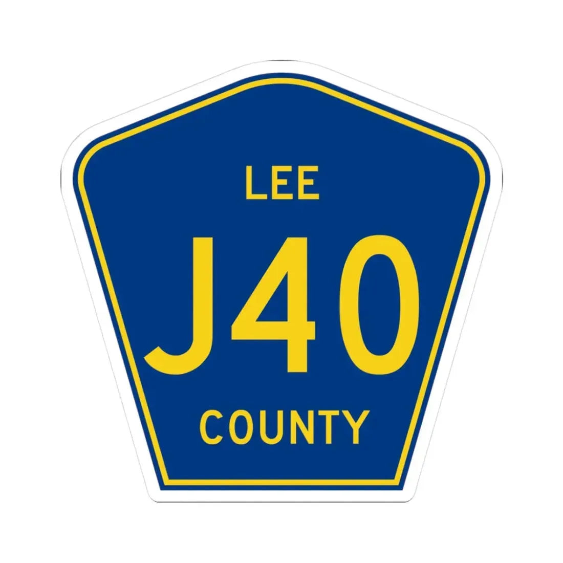 Lee County J40 (Iowa) (Road Sign) STICKER Vinyl Kiss-Cut Decal 3 Inch White - The Sticker Space