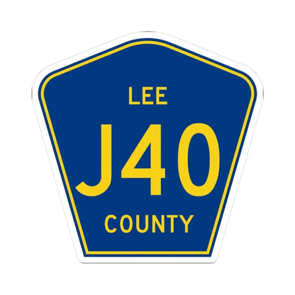 Lee County J40 (Iowa) (Road Sign) STICKER Vinyl Kiss-Cut Decal 3 Inch White - The Sticker Space