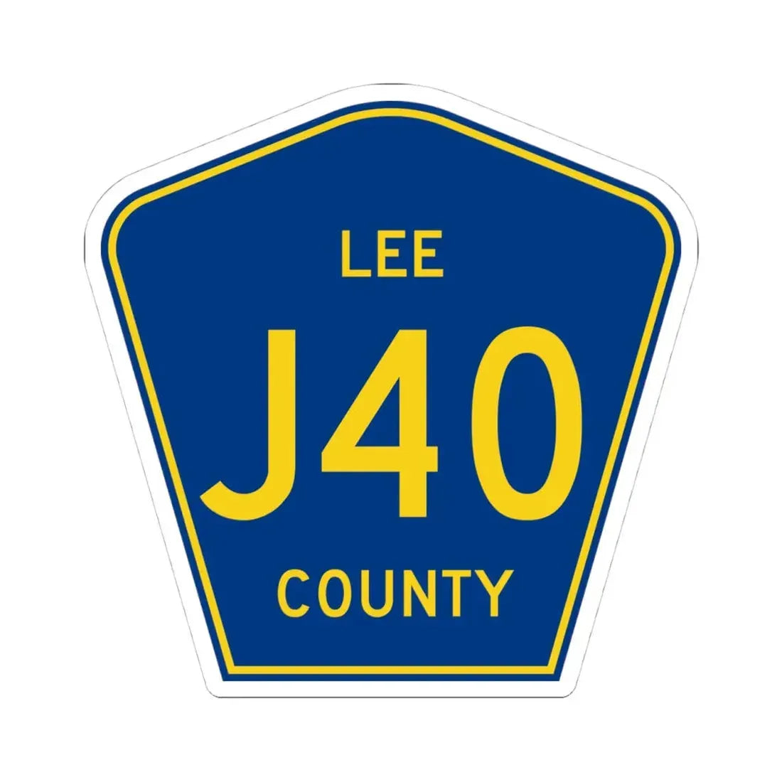 Lee County J40 (Iowa) (Road Sign) STICKER Vinyl Kiss-Cut Decal 4 Inch White - The Sticker Space