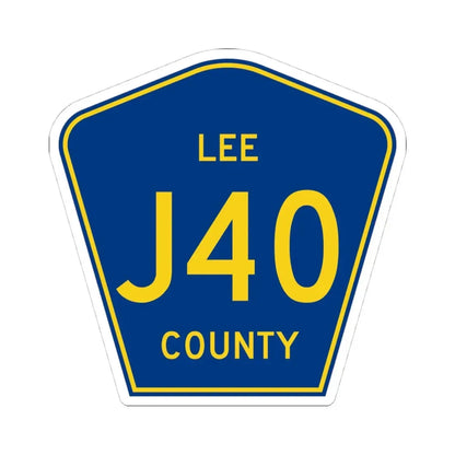 Lee County J40 (Iowa) (Road Sign) STICKER Vinyl Kiss-Cut Decal 4 Inch White - The Sticker Space