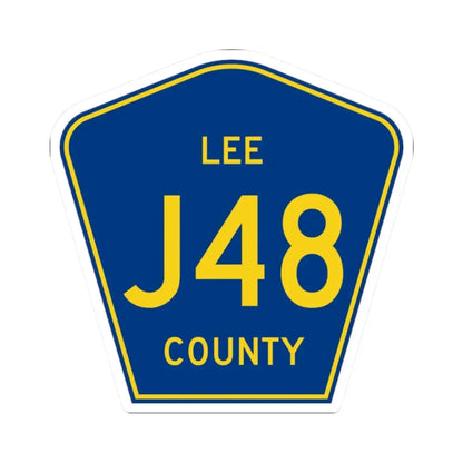 Lee County J48 (Iowa) (Road Sign) STICKER Vinyl Kiss-Cut Decal 2 Inch White - The Sticker Space