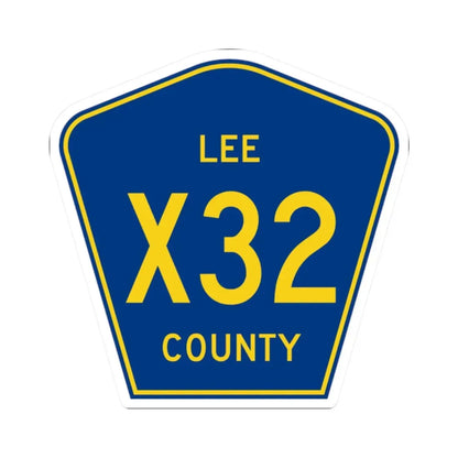 Lee County X32 (Iowa) (Road Sign) STICKER Vinyl Kiss-Cut Decal 2 Inch White - The Sticker Space