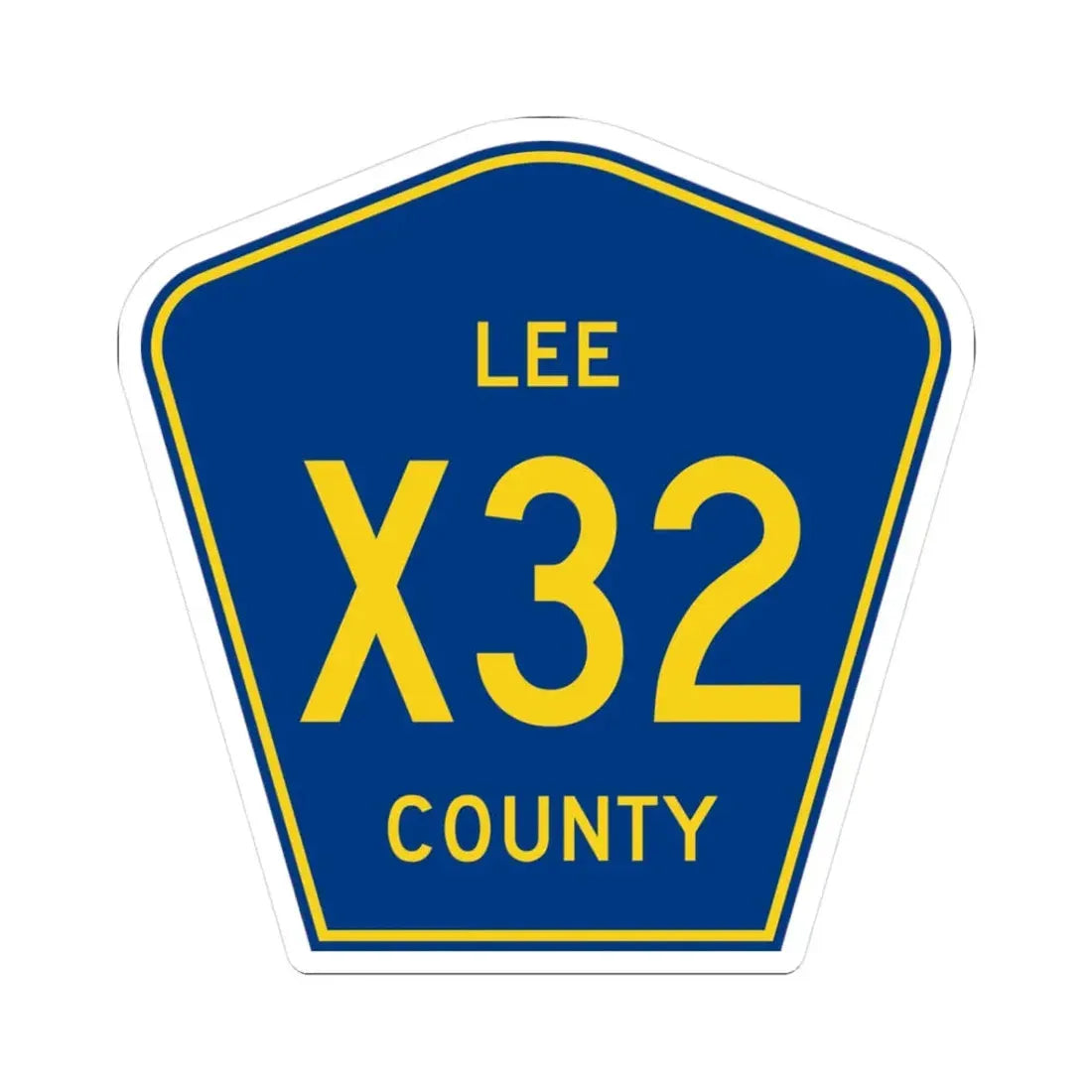 Lee County X32 (Iowa) (Road Sign) STICKER Vinyl Kiss-Cut Decal 3 Inch White - The Sticker Space