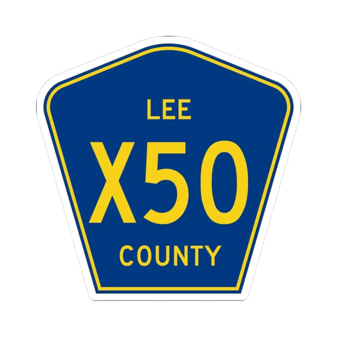 Lee County X50 (Iowa) (Road Sign) STICKER Vinyl Kiss-Cut Decal 3 Inch White - The Sticker Space