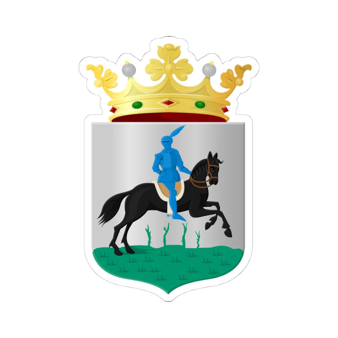 Leek wapen (Netherlands) (Coat of Arms) STICKER Vinyl Kiss-Cut Decal 4 Inch White - The Sticker Space