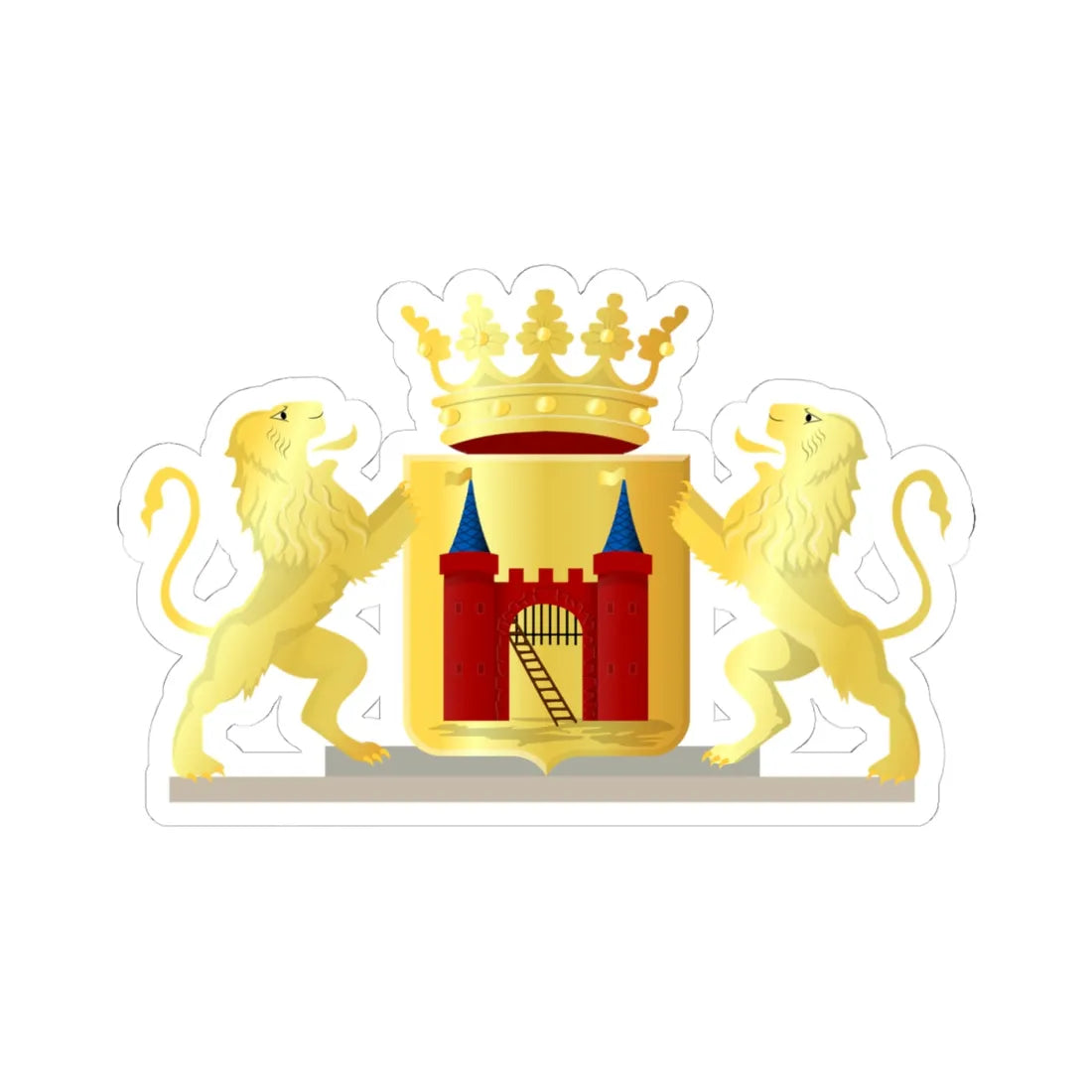Leerdam wapen 1816 (Netherlands) (Coat of Arms) STICKER Vinyl Kiss-Cut Decal 4 Inch White - The Sticker Space