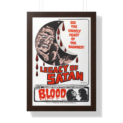 LEGACY OF SATAN + BLOOD 1974 - Framed Movie Poster-16″ x 24″-The Sticker Space