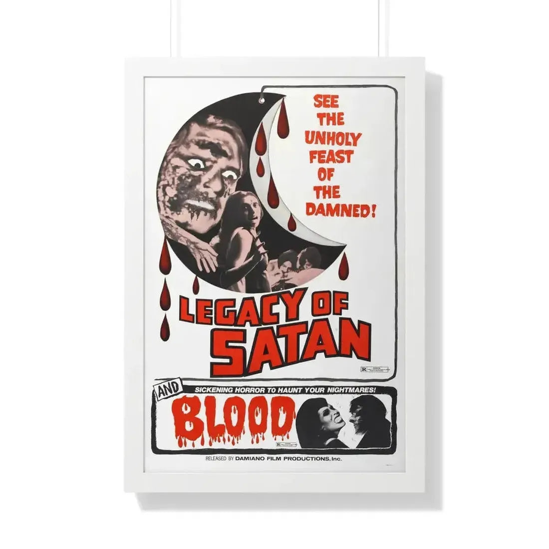 LEGACY OF SATAN + BLOOD 1974 - Framed Movie Poster - The Sticker Space