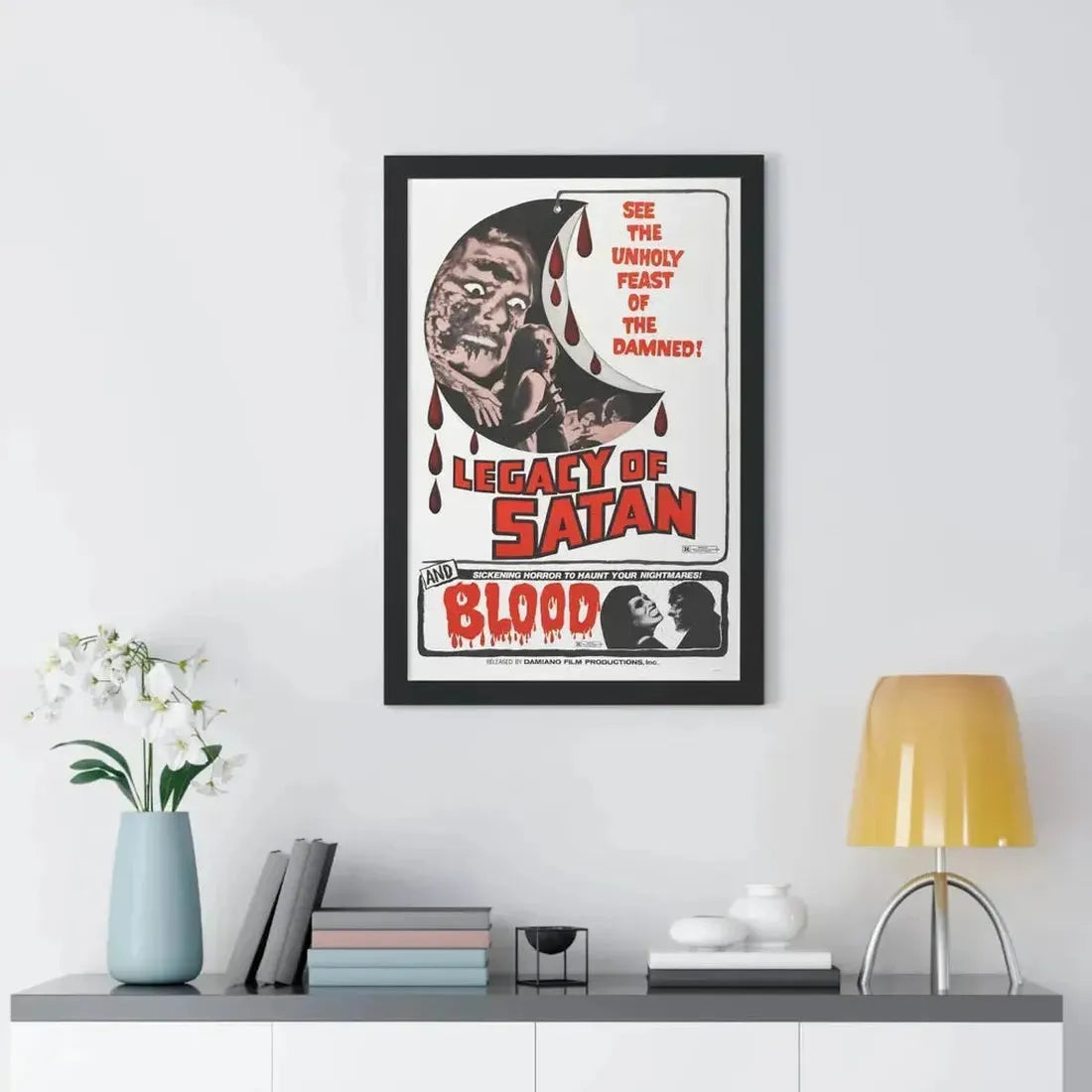 LEGACY OF SATAN + BLOOD 1974 - Framed Movie Poster - The Sticker Space
