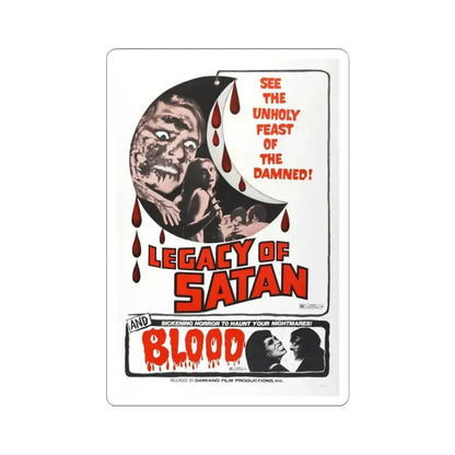 LEGACY OF SATAN + BLOOD 1974 Movie Poster - STICKER Vinyl Kiss-Cut Decal 4 Inch White - The Sticker Space