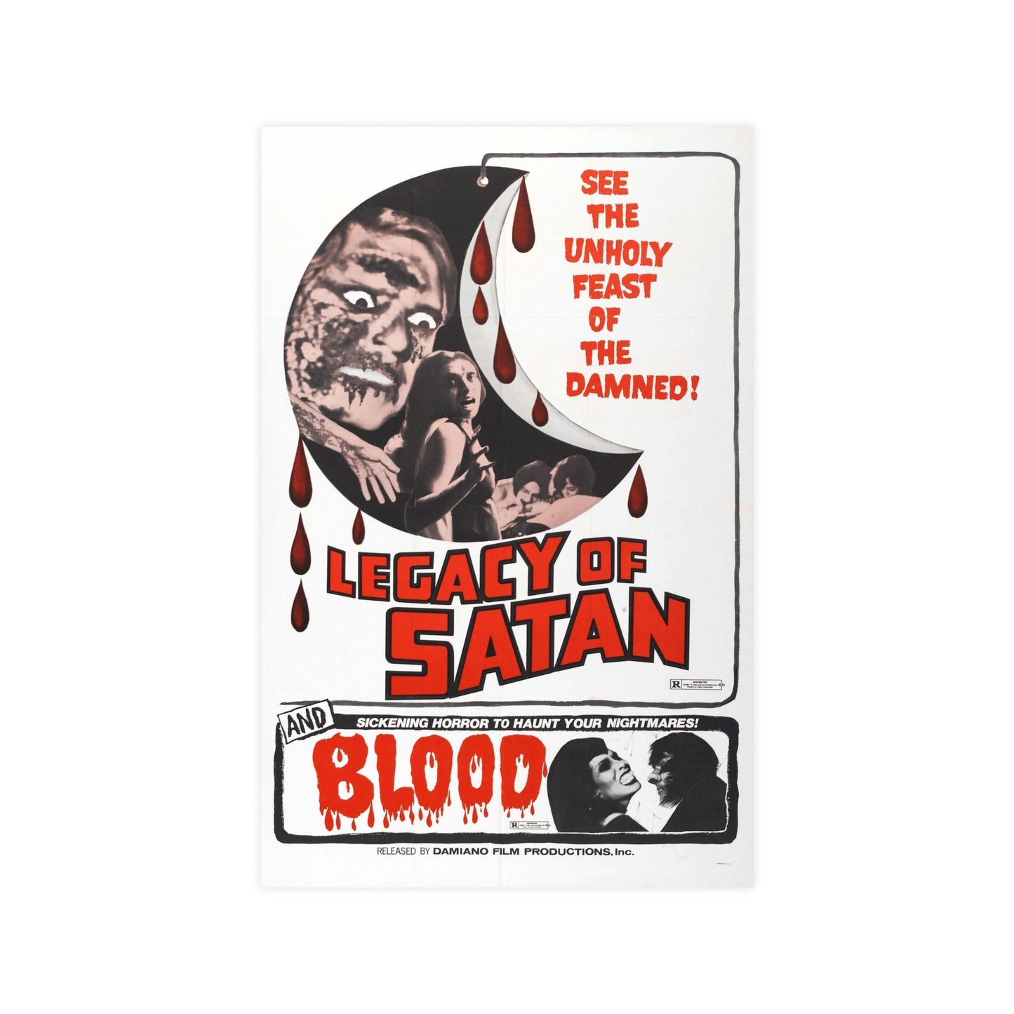 LEGACY OF SATAN + BLOOD 1974 - Paper Movie Poster-11″ x 17″ (Vertical)-The Sticker Space