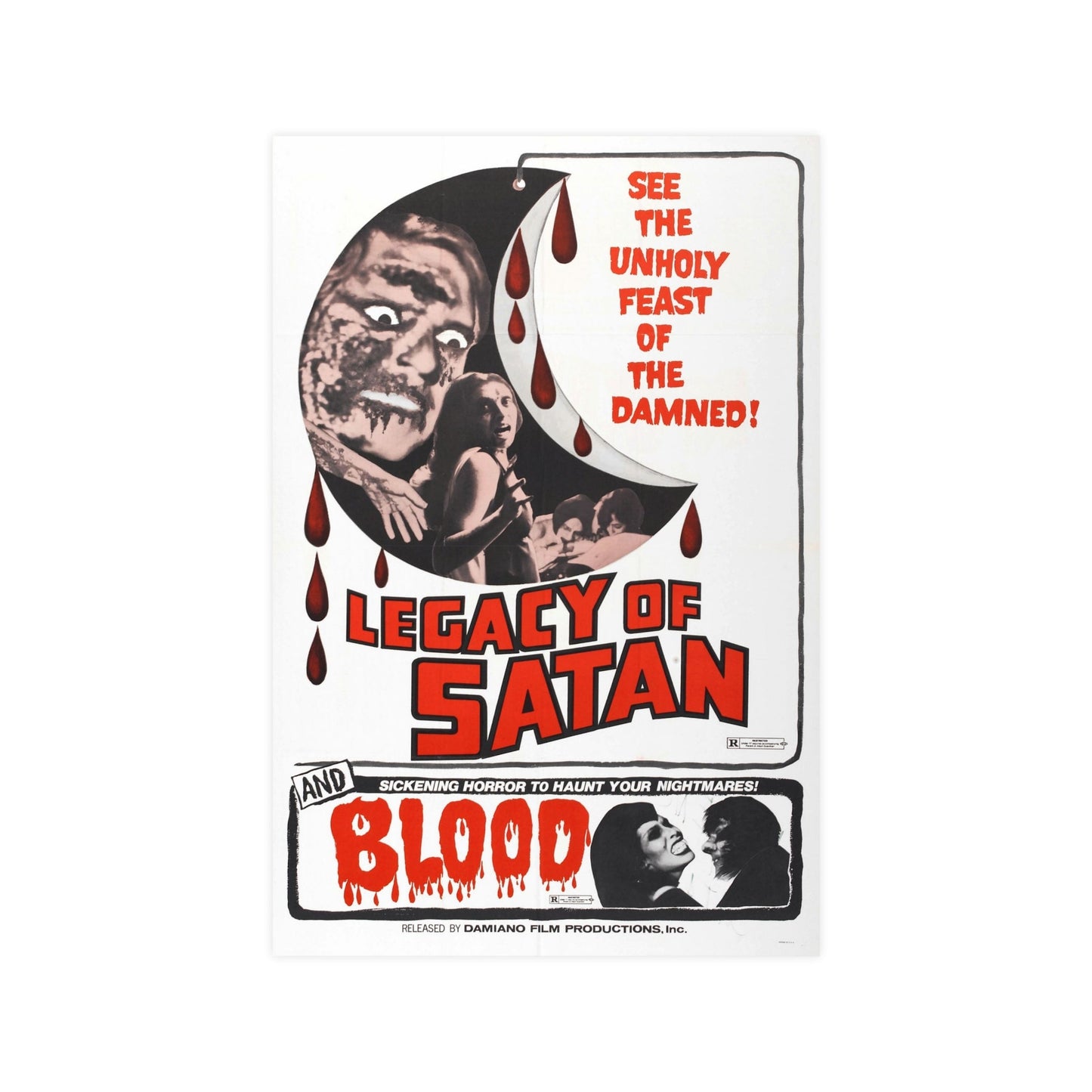 LEGACY OF SATAN + BLOOD 1974 - Paper Movie Poster-12″ x 18″ (Vertical)-The Sticker Space