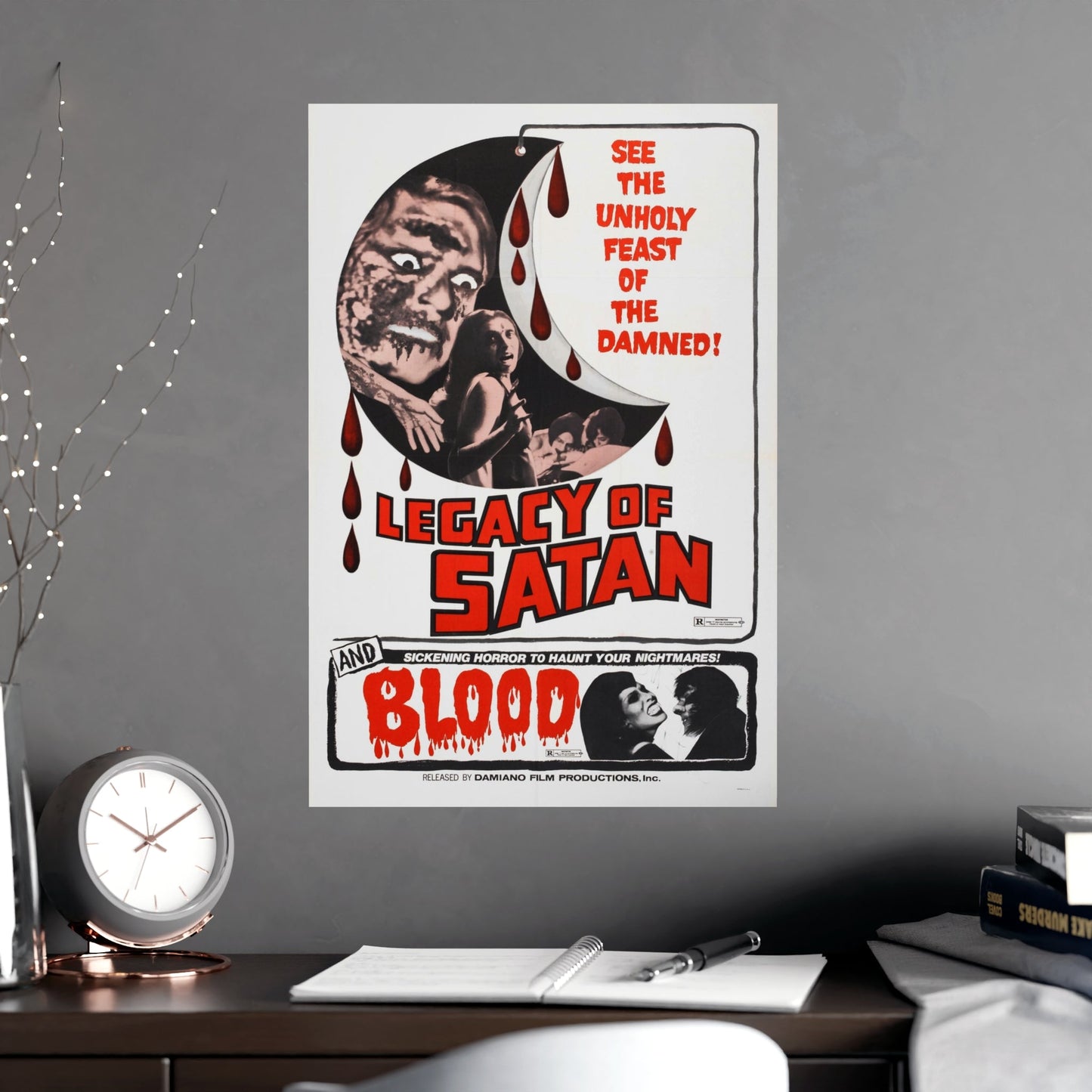 LEGACY OF SATAN + BLOOD 1974 - Paper Movie Poster-The Sticker Space