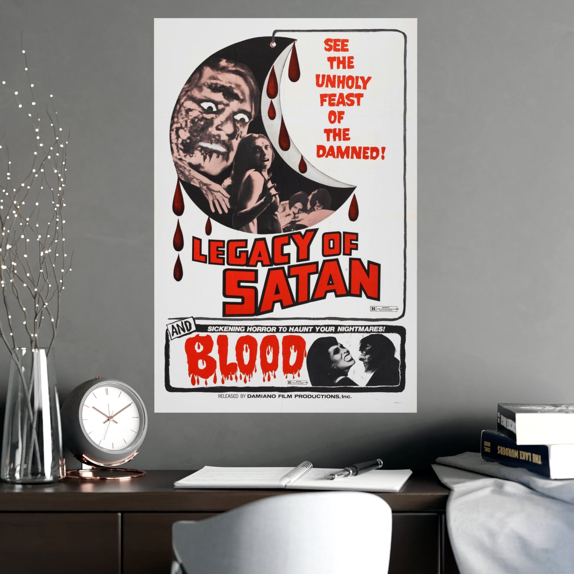 LEGACY OF SATAN + BLOOD 1974 - Paper Movie Poster-The Sticker Space