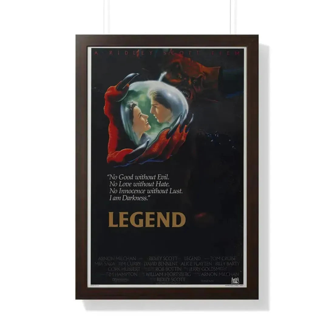 LEGEND 1985 - Framed Movie Poster 20" x 30" Walnut - The Sticker Space