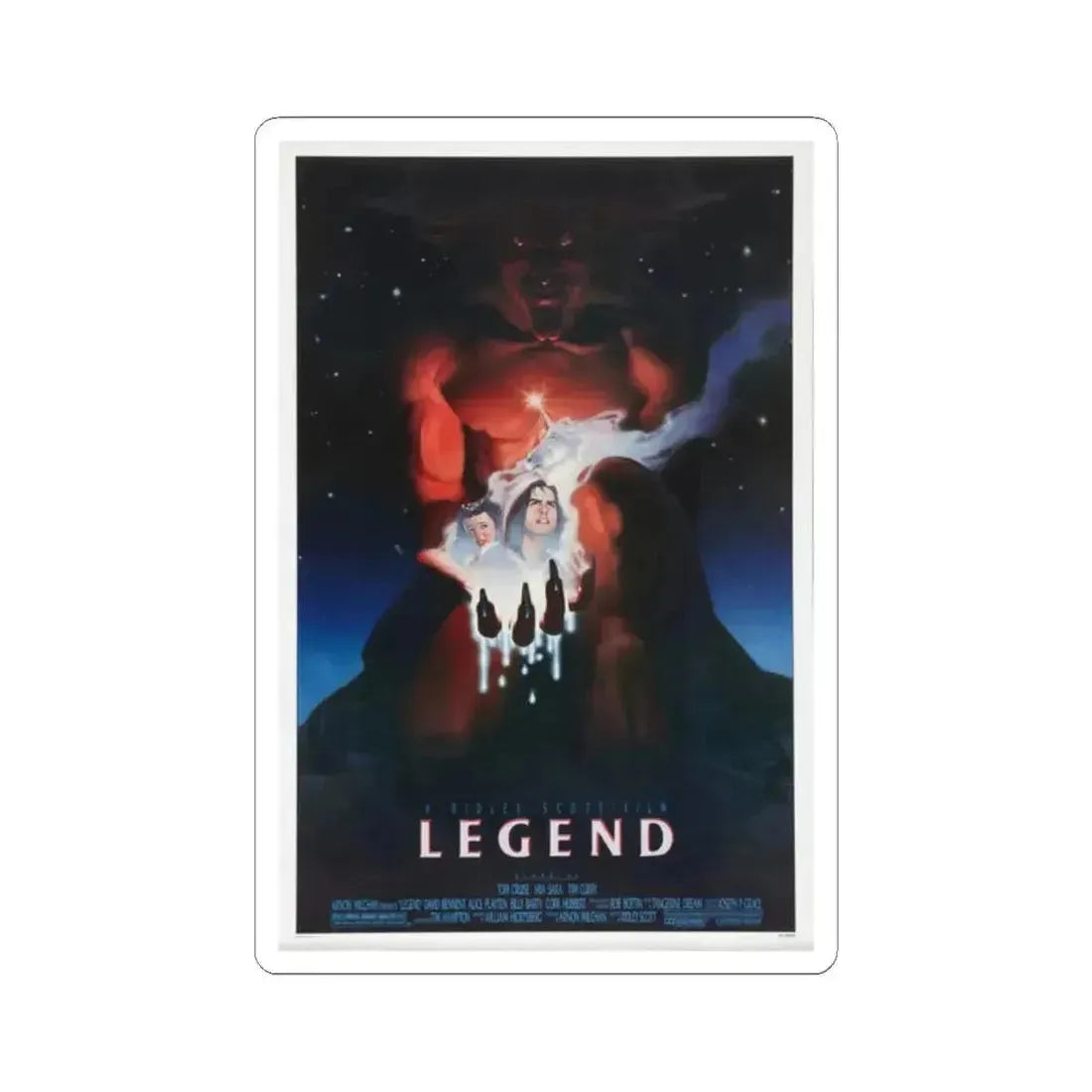 Legend 1986 Movie Poster - STICKER Vinyl Kiss-Cut Decal 2 Inch White - The Sticker Space