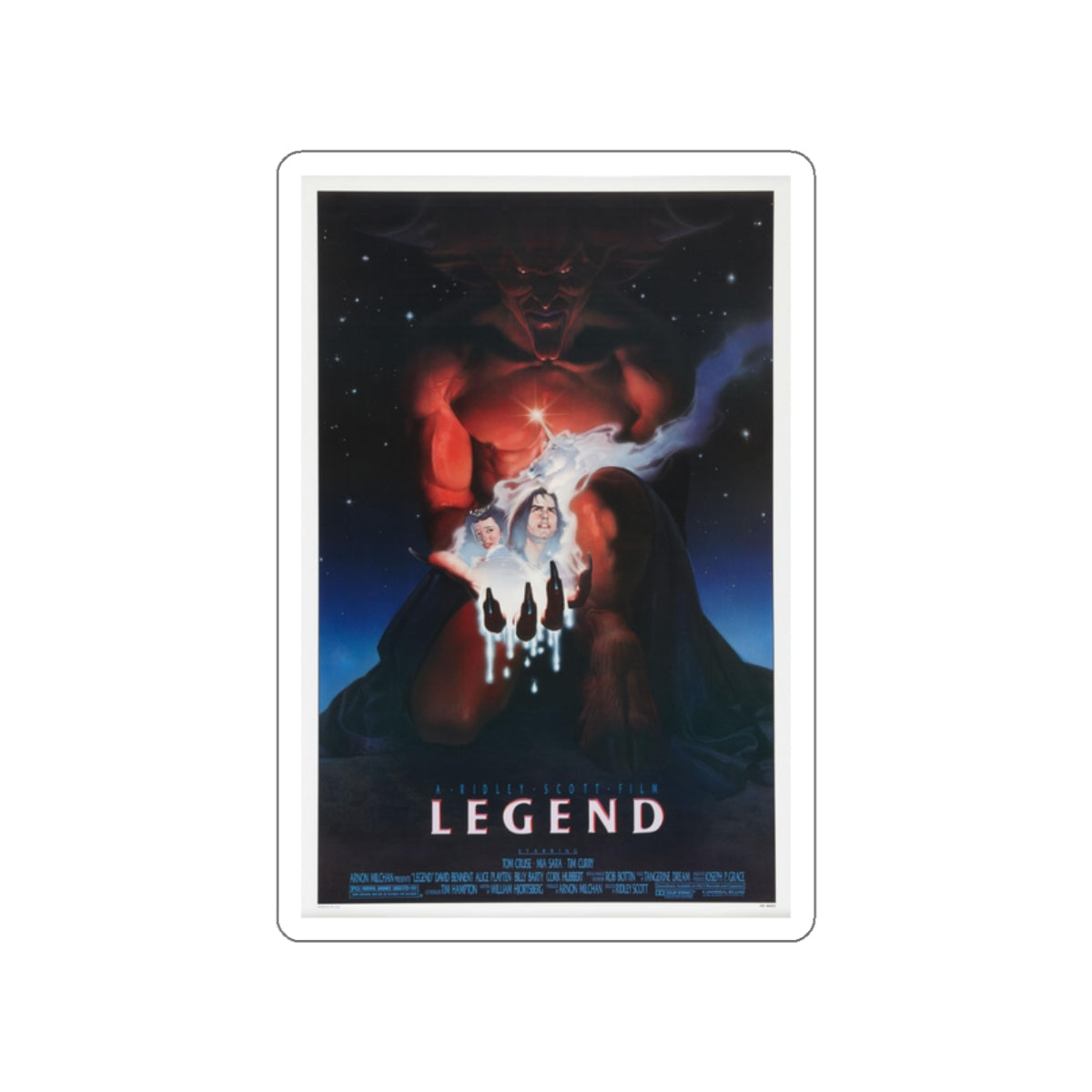 LEGEND (2) 1985 Movie Poster STICKER Vinyl Die-Cut Decal-2 Inch-The Sticker Space