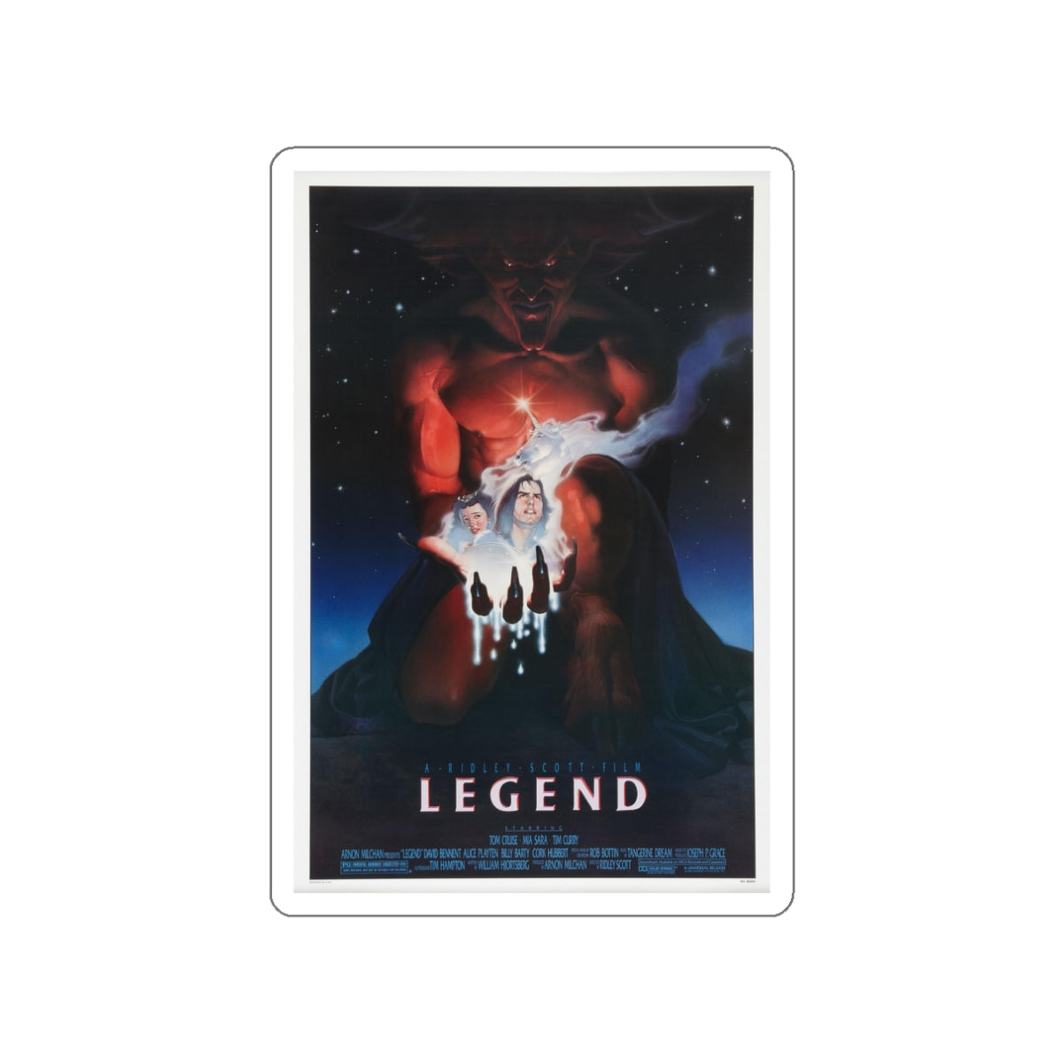 LEGEND (2) 1985 Movie Poster STICKER Vinyl Die-Cut Decal-3 Inch-The Sticker Space