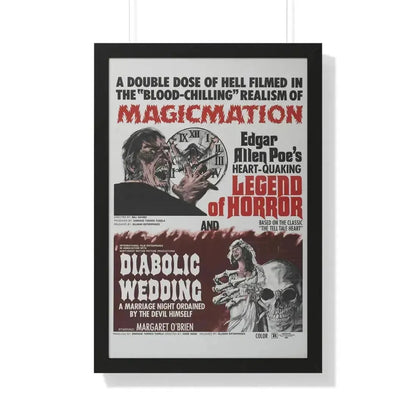 LEGEND OF HORROR & DIABOLIC WEDDING 1971 - Framed Movie Poster 20" x 30" Black - The Sticker Space