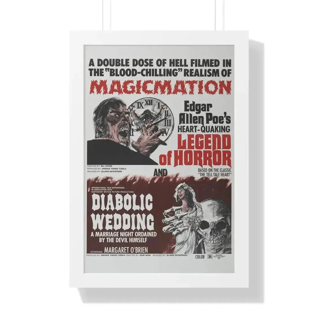 LEGEND OF HORROR & DIABOLIC WEDDING 1971 - Framed Movie Poster - The Sticker Space