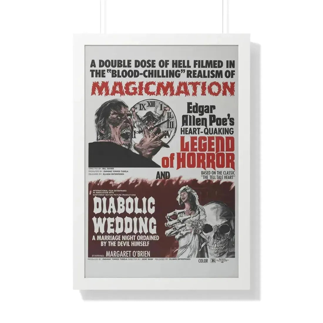 LEGEND OF HORROR & DIABOLIC WEDDING 1971 - Framed Movie Poster - The Sticker Space