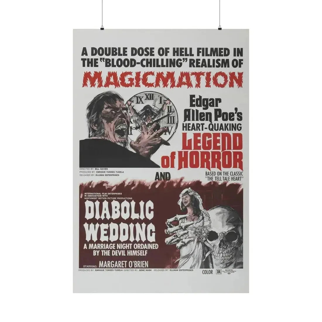 LEGEND OF HORROR & DIABOLIC WEDDING 1971 - Paper Movie Poster - The Sticker Space