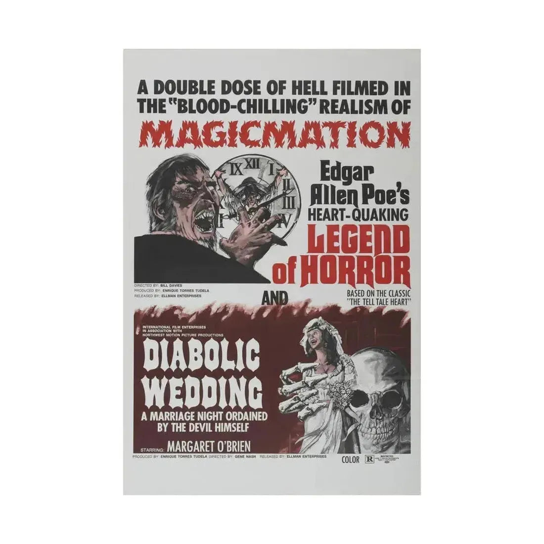 LEGEND OF HORROR & DIABOLIC WEDDING 1971 - Paper Movie Poster - The Sticker Space