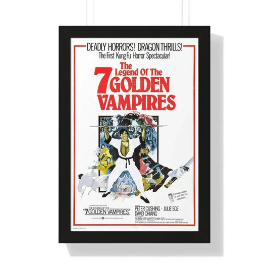 LEGEND OF THE 7 GOLDEN VAMPIRES 1974 - Framed Movie Poster 16″ x 24″ Black - The Sticker Space