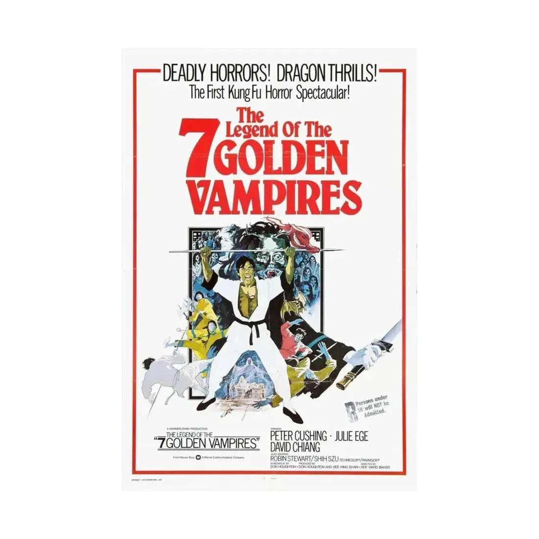 LEGEND OF THE 7 GOLDEN VAMPIRES 1974 - Paper Movie Poster - The Sticker Space