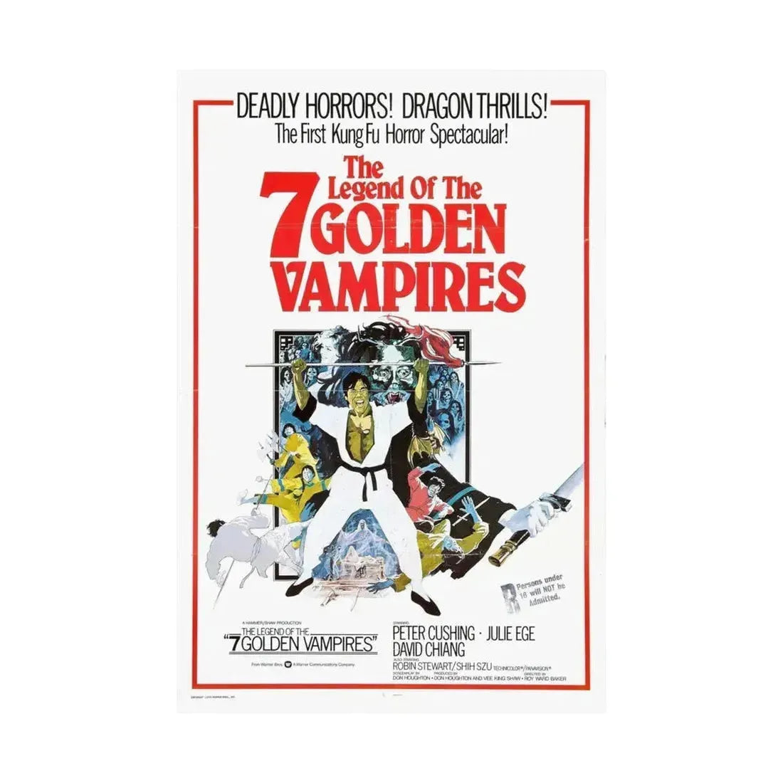LEGEND OF THE 7 GOLDEN VAMPIRES 1974 - Paper Movie Poster - The Sticker Space