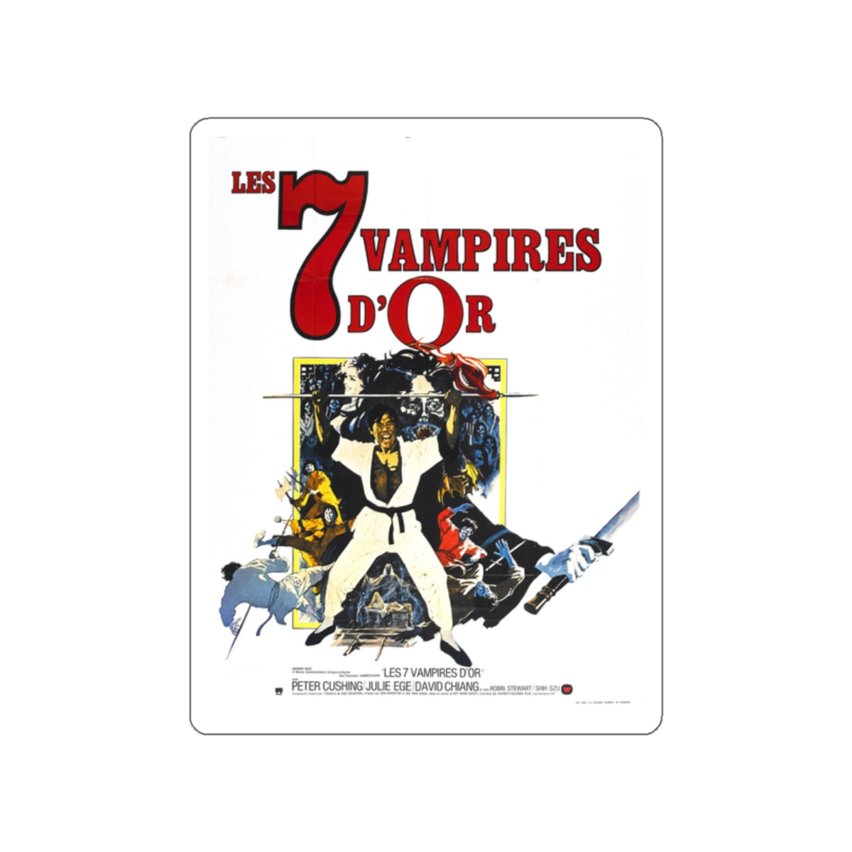 LEGEND OF THE 7 GOLDEN VAMPIRES (2) 1974 Movie Poster STICKER Vinyl Die-Cut Decal-2 Inch-The Sticker Space