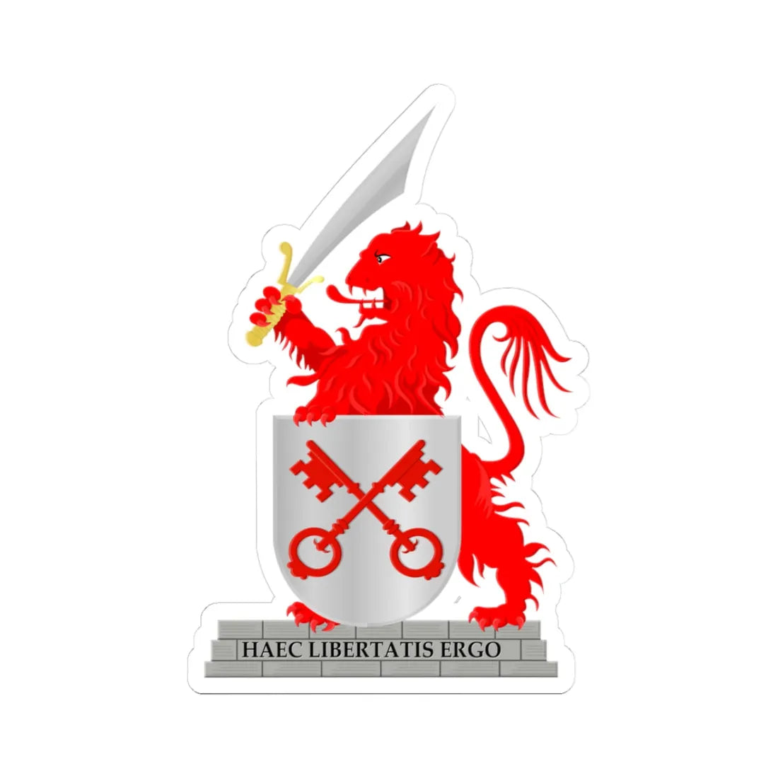 Leiden wapen (Netherlands) (Coat of Arms) STICKER Vinyl Kiss-Cut Decal 3 Inch White - The Sticker Space