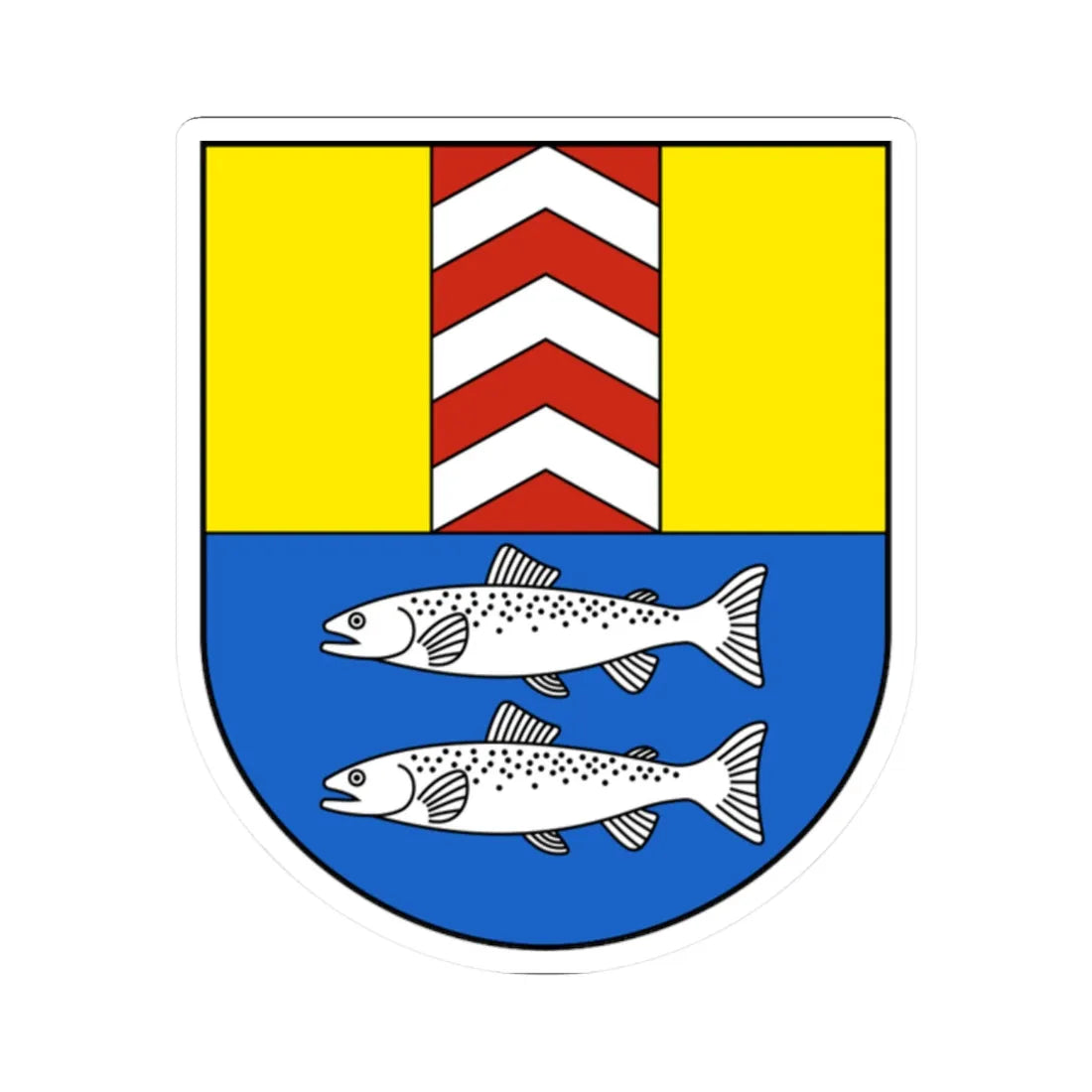 LeLanderon-blazon (Switzerland) (Coat of Arms) STICKER Vinyl Kiss-Cut Decal 2 Inch White - The Sticker Space