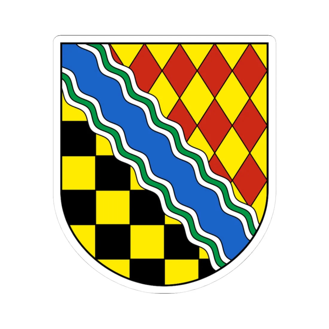 LeLocle-blazon (Switzerland) (Coat of Arms) STICKER Vinyl Kiss-Cut Decal 3 Inch White - The Sticker Space