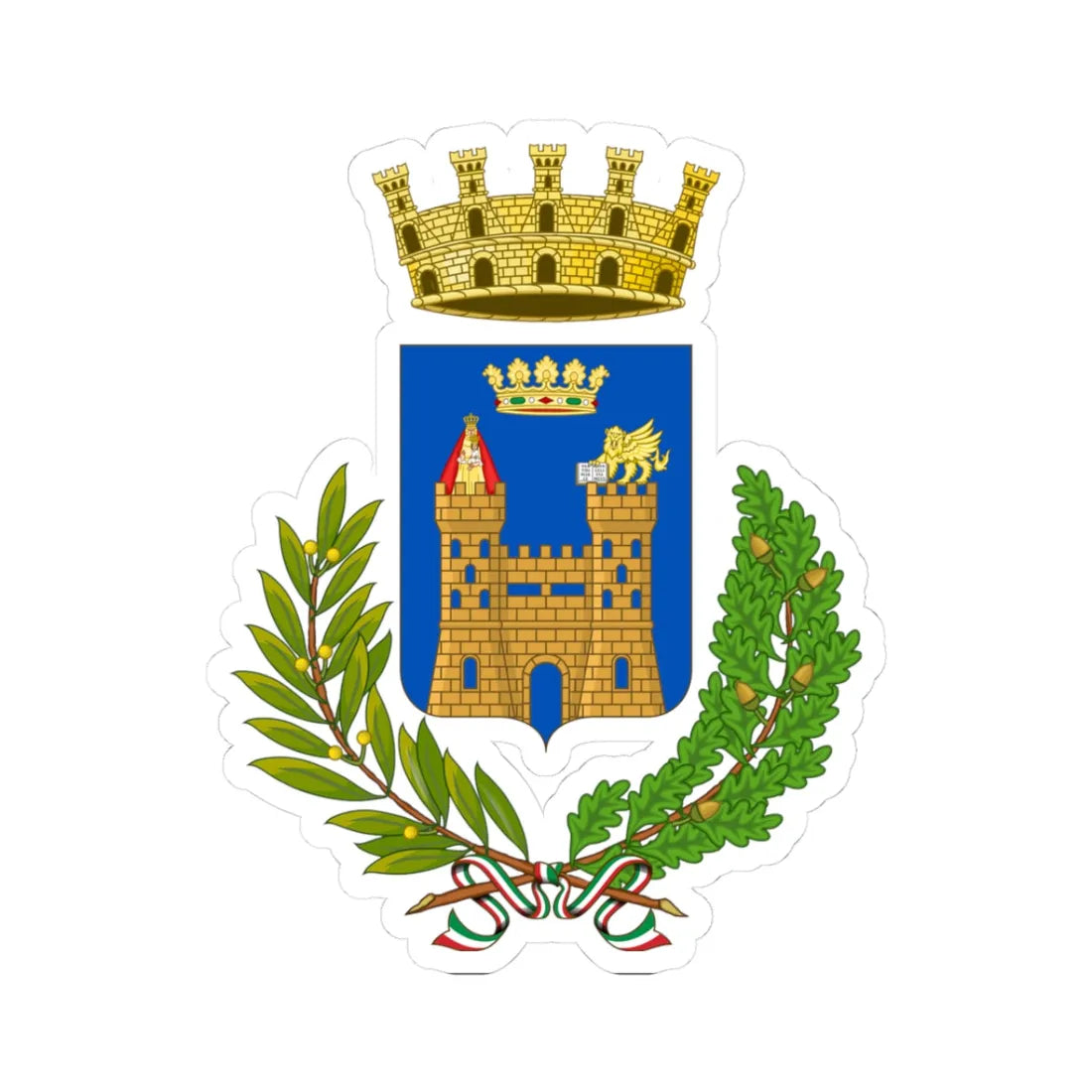 Lendinara-Stemma (Italy) (Coat of Arms) STICKER Vinyl Kiss-Cut Decal 3 Inch White - The Sticker Space