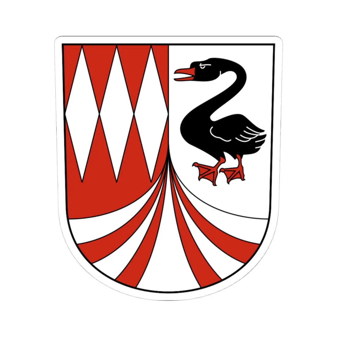 Lengwil-blazon (Switzerland) (Coat of Arms) STICKER Vinyl Kiss-Cut Decal 4 Inch White - The Sticker Space