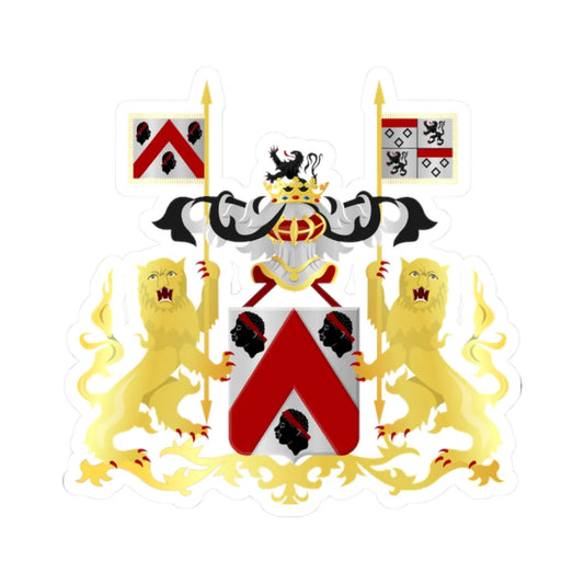 Lennik wapen (Belgium) (Coat of Arms) STICKER Vinyl Kiss-Cut Decal 2 Inch White - The Sticker Space