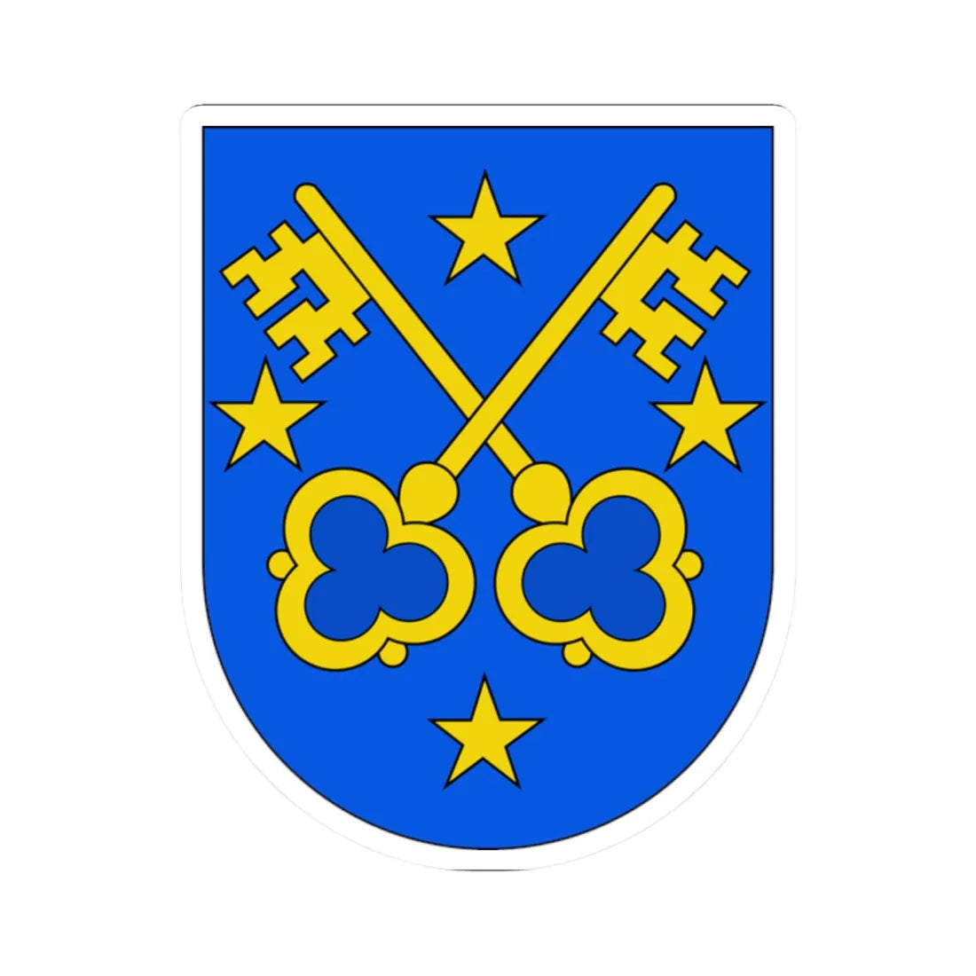 Lens Switzerland-coat of arms (Switzerland) (Coat of Arms) STICKER Vinyl Kiss-Cut Decal 2 Inch White - The Sticker Space